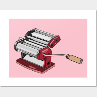 Pasta maker cartoon illustration Posters and Art